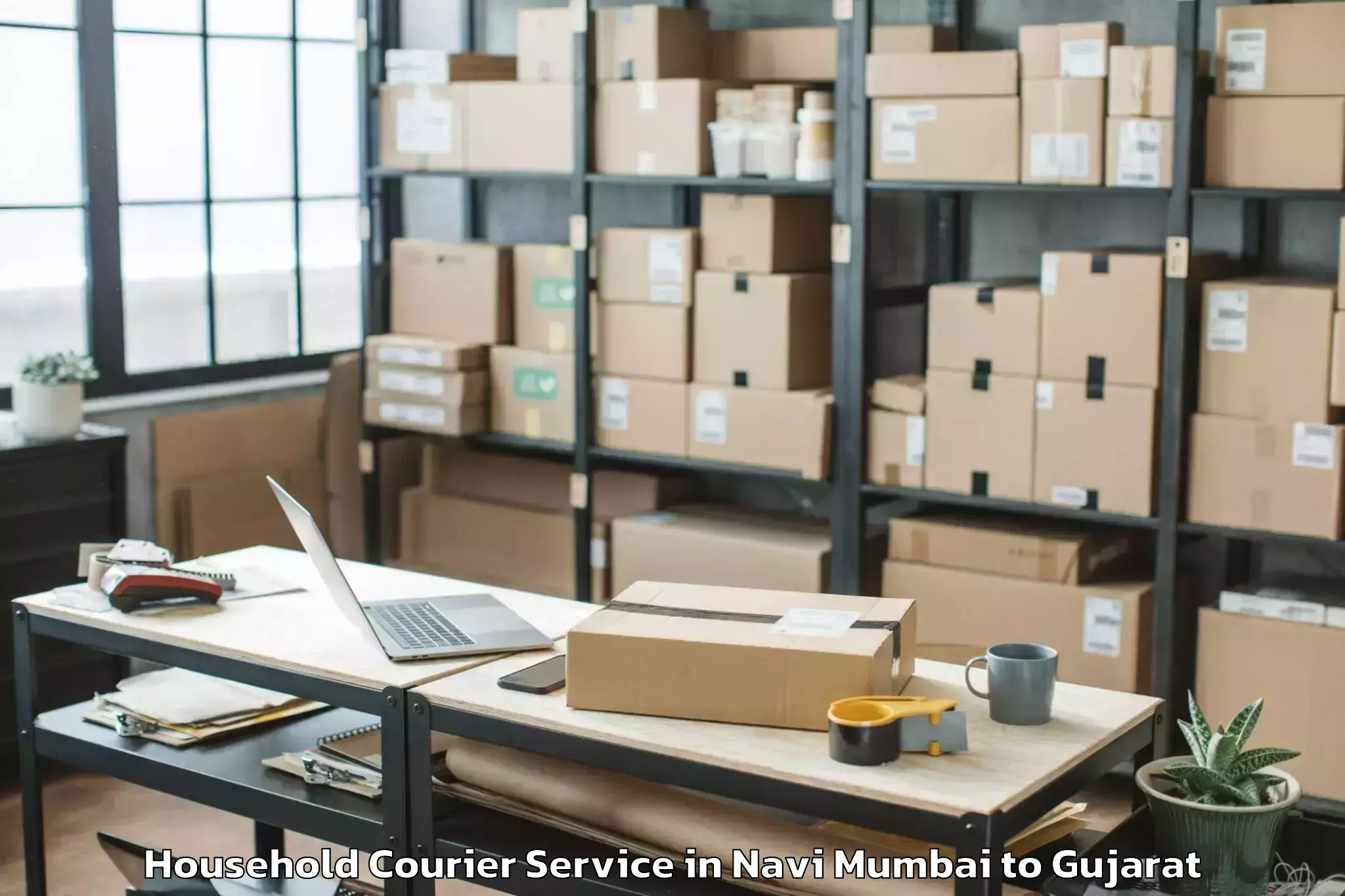 Top Navi Mumbai to Iit Gandhi Nagar Household Courier Available